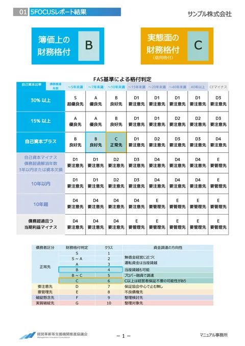 財務格付レポート サンプル 1